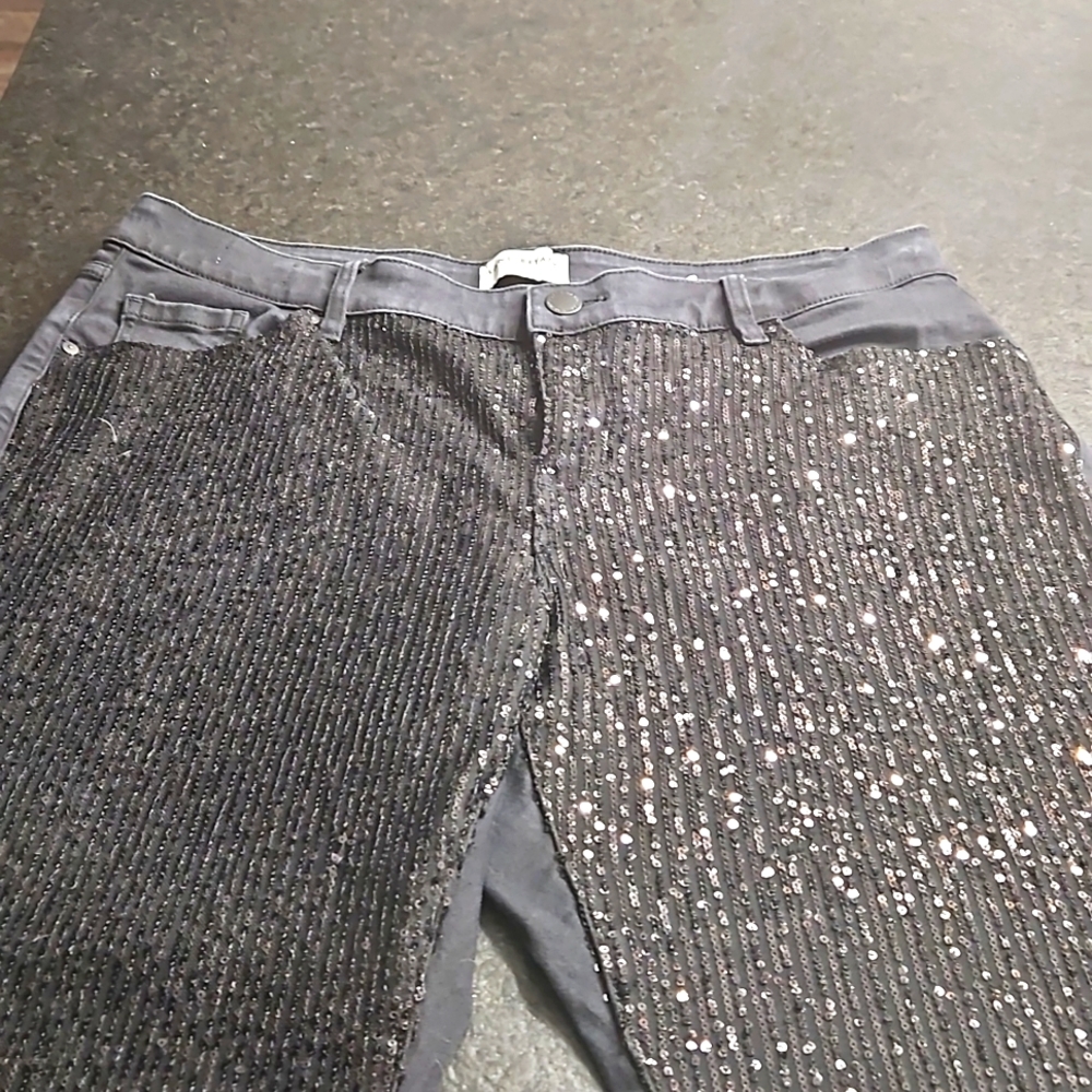 Sequined denim